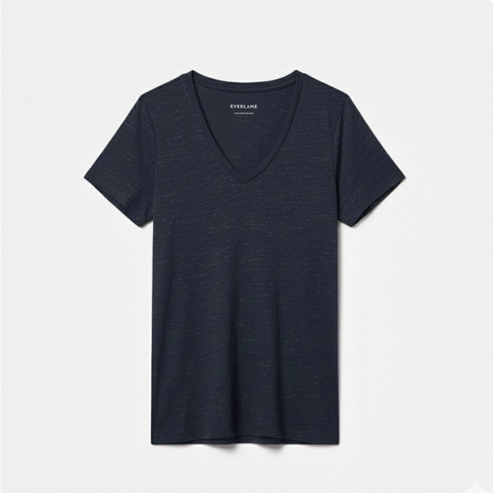 Everlane Navy V-Neck Loose Fit Tee Women’s Size S